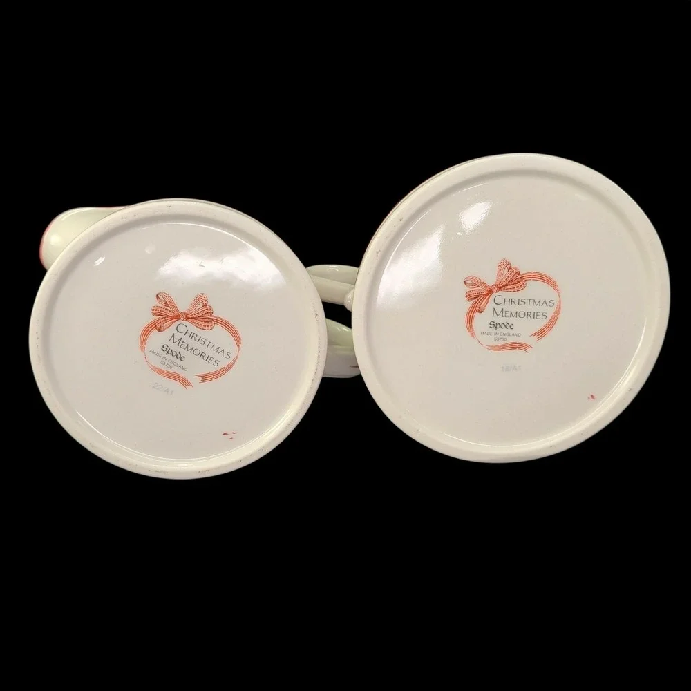 Spode Christmas Memories Creamer Sugar Bowl With Lid‎ Set England Discon Vintage